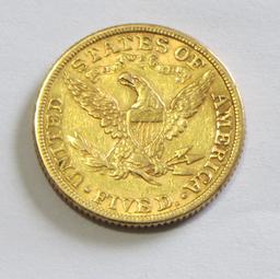 $5 1881 GOLD LIBERTY HALF EAGLE