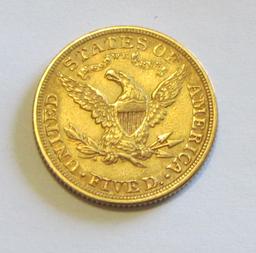 $5 1880 GOLD HALF EAGLE