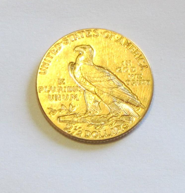 HIGH GRADE GOLD  $2.5 QUARTER INDIAN 1913