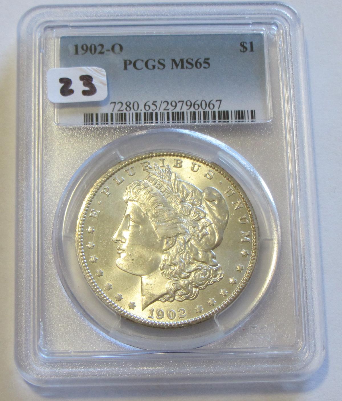 $1 1902-O MORGAN PCGS MS 65