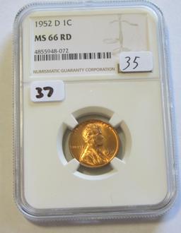 1952-D WHEAT CENT NGC 66