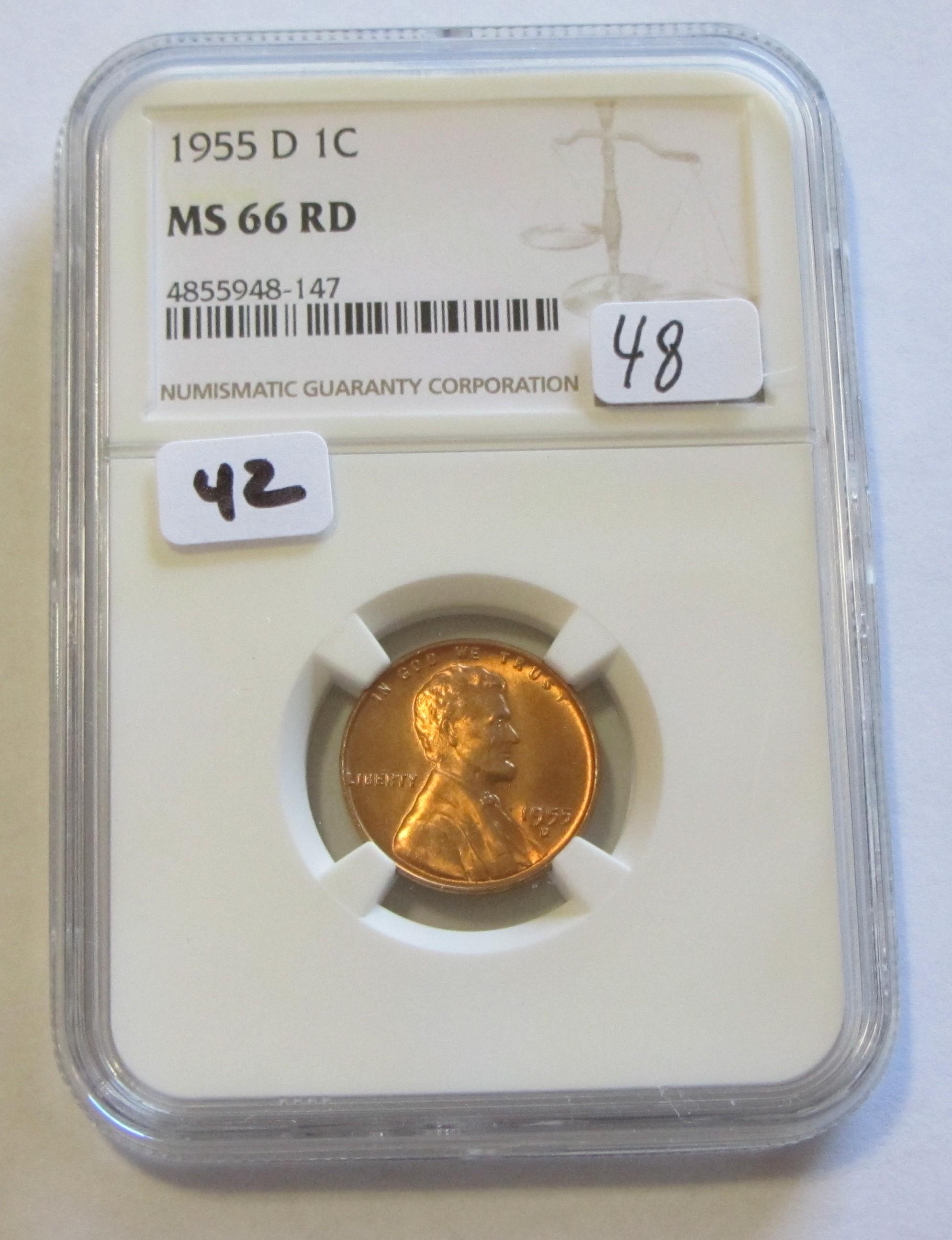1955-D WHEAT CENT NGC MS 66