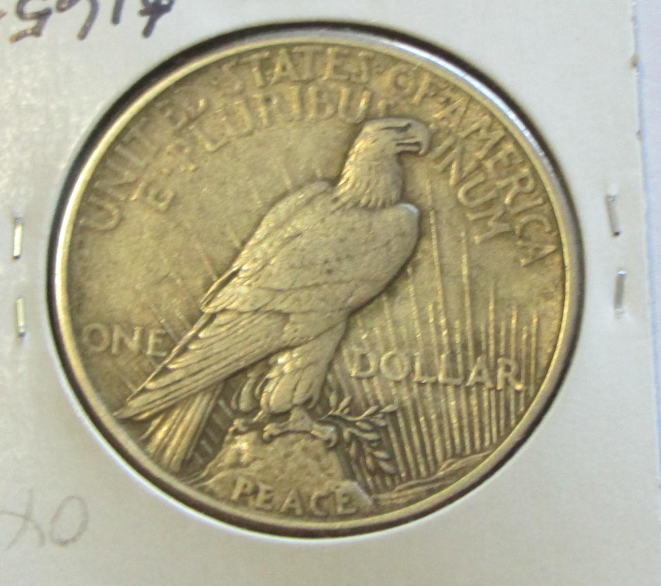 KEY $1 1921 PEACE SILVER DOLLAR