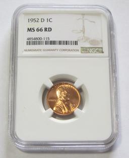 1952-D WHEAT CENT NGC MS 66 RED