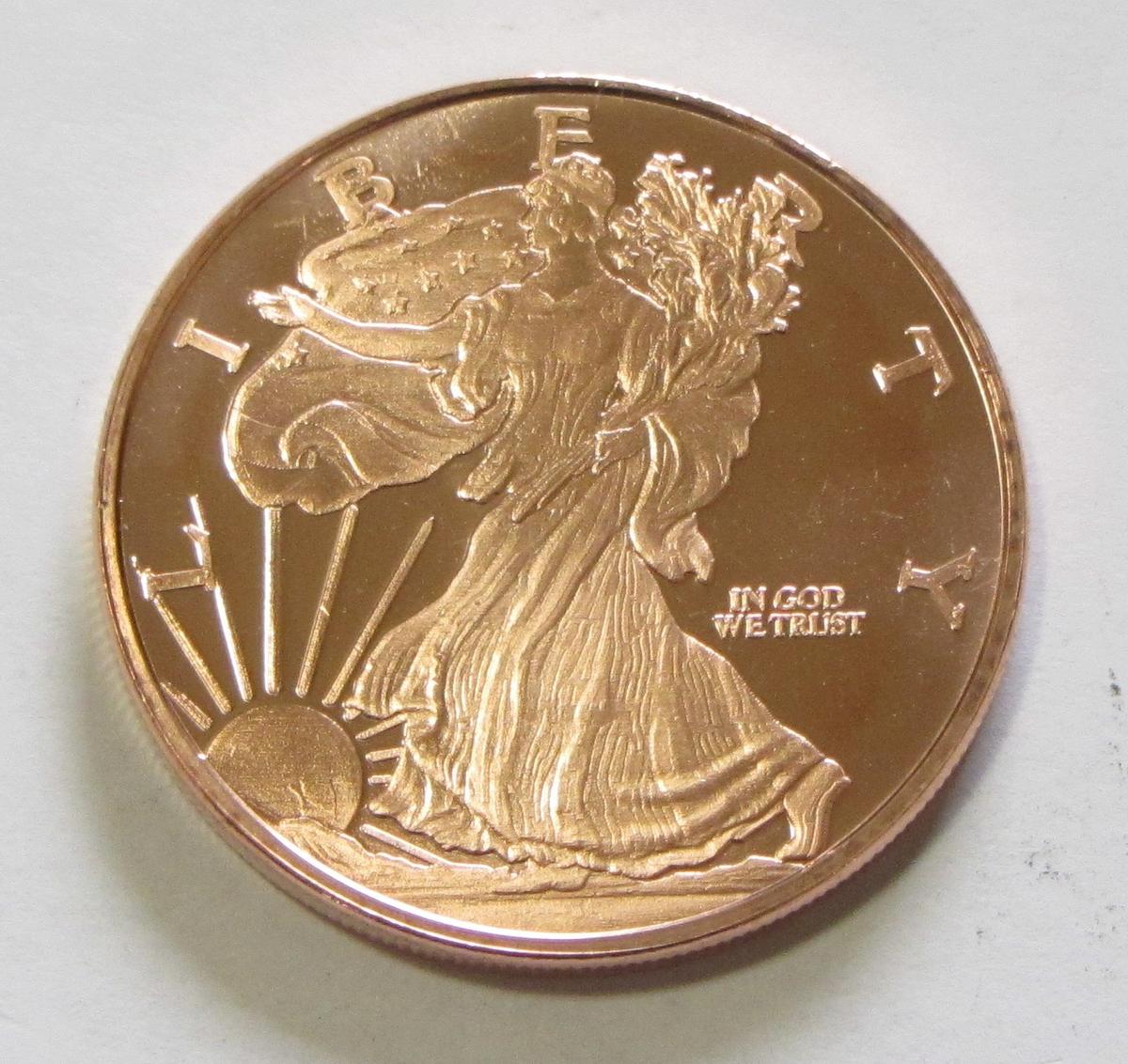 LIBERTY PURE COPPER ROUND .999 FINE 1 OUNCE