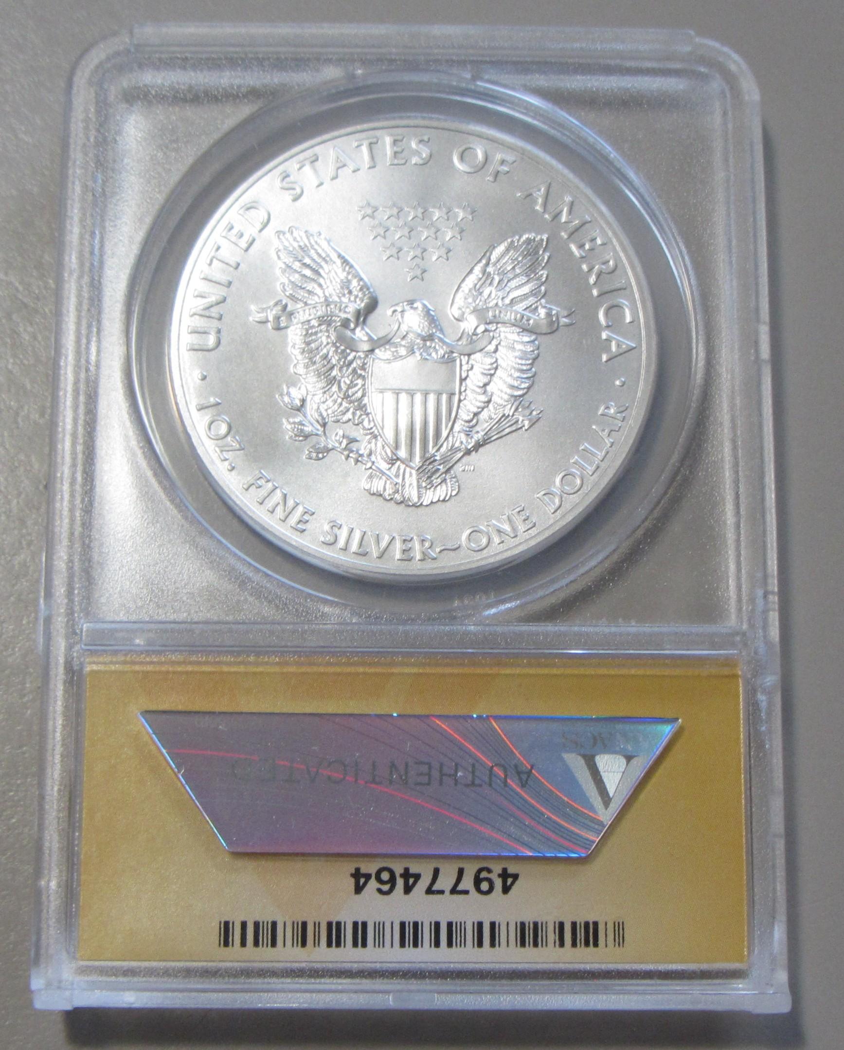 2014 SILVER EAGLE ANACS $1 69