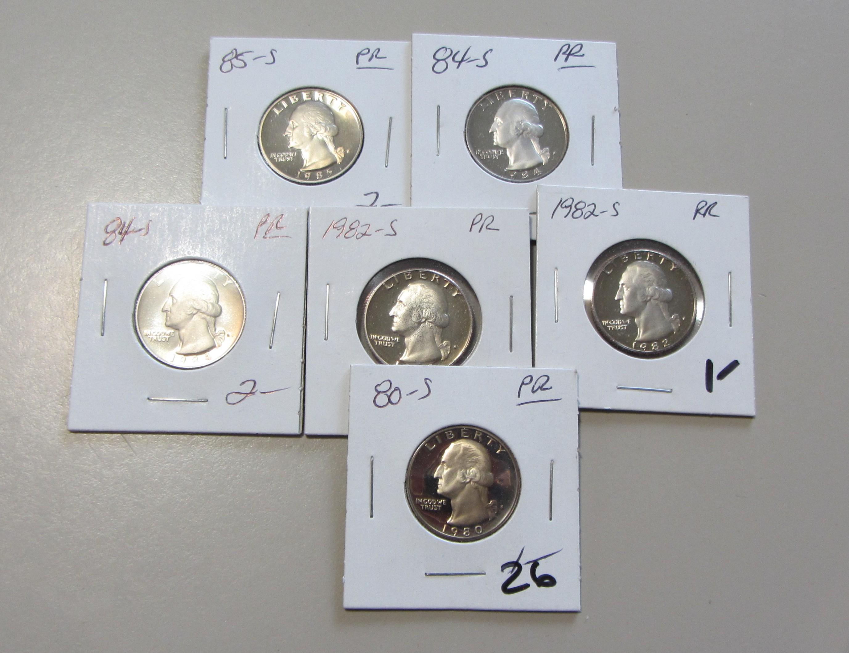 LOT OF 6 PROO QUARTERS