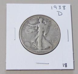 KEY DATE 1938-D WALKING LIBERTY HALF