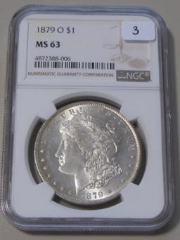$1 1879-O MORGAN NGC MS 63