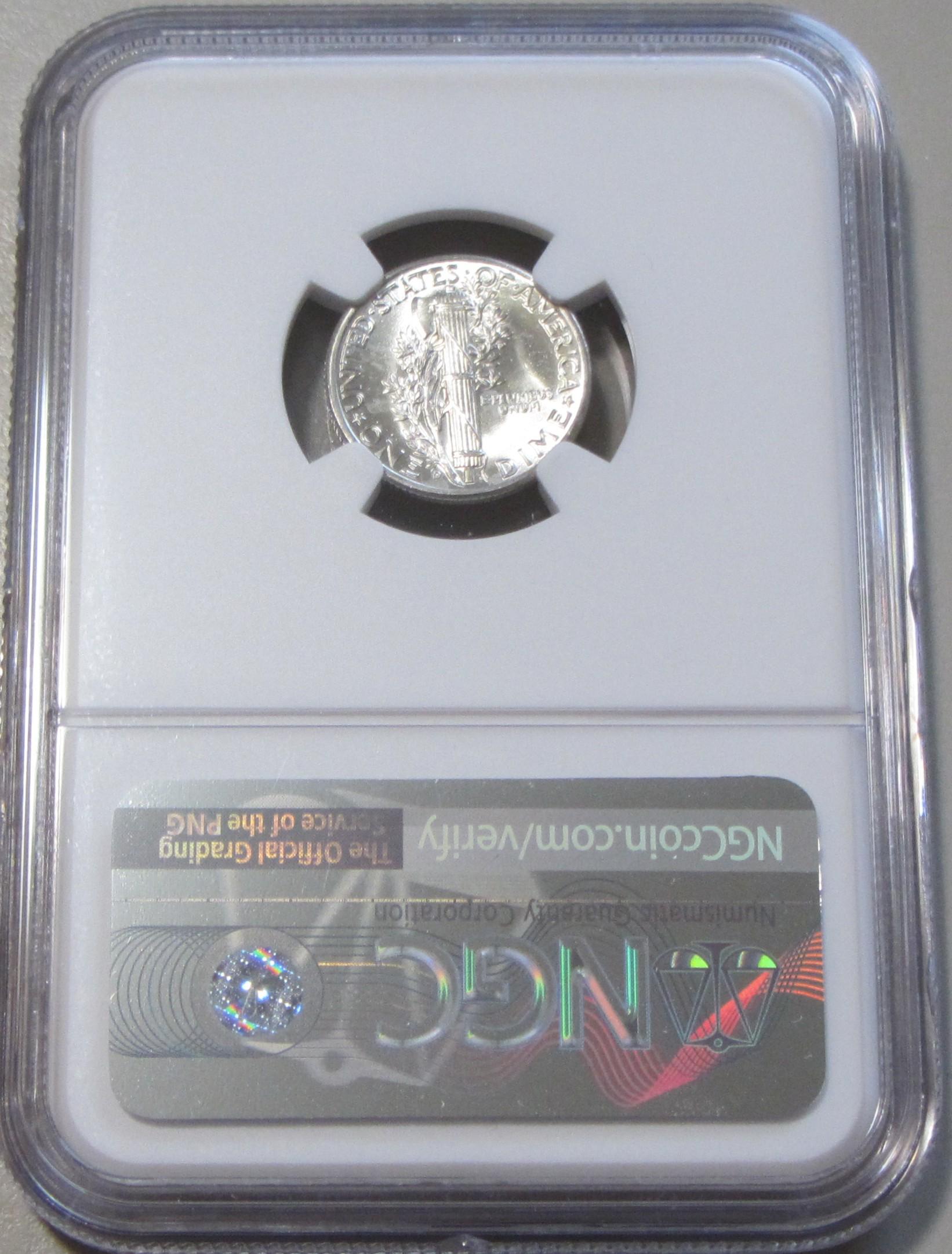 1943-D MERCURY DIME NGC 65 FB