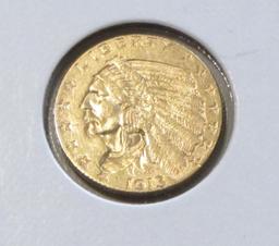 $2.5 1913 GOLD QUARTER EAGLE HIGH GRADE