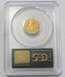 STUNNING $2.5 GOLD INDIAN PCGS OLD HOLDER MS 62