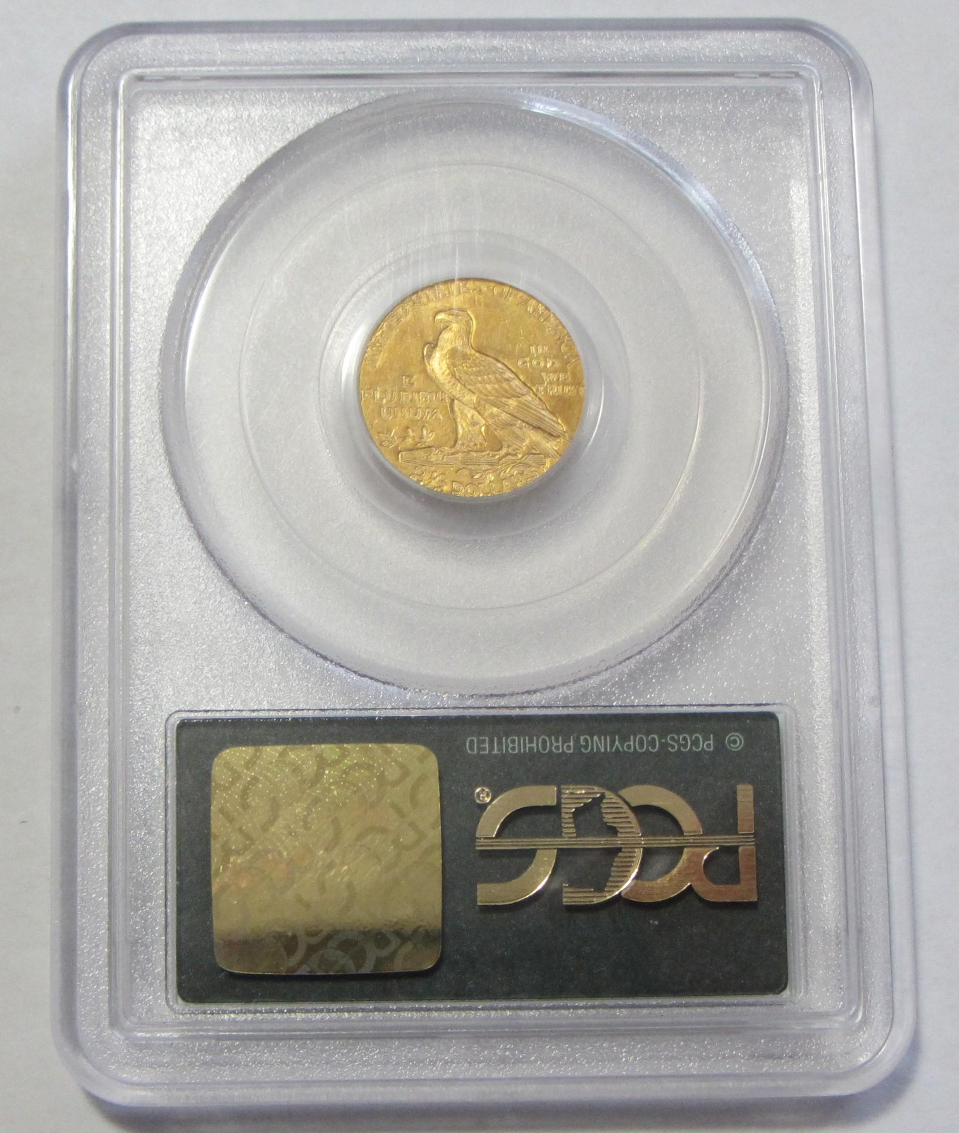 STUNNING $2.5 GOLD INDIAN PCGS OLD HOLDER MS 62
