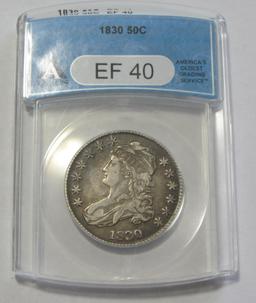 1830 CAPPED BUST HALF ANACS XF 40