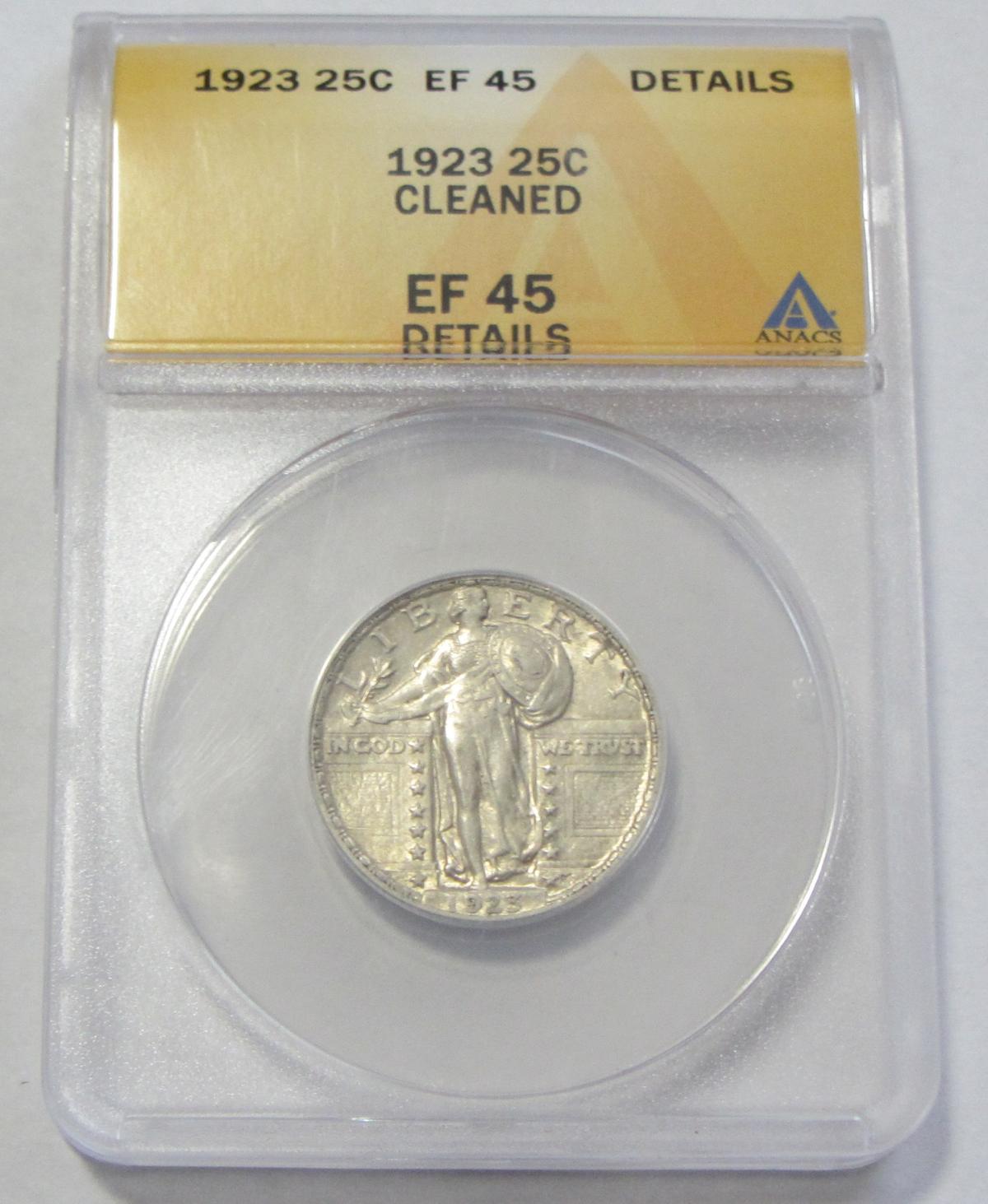 1923 STANDING LIBERTY QUARTER ANACS XF 45