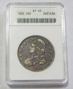 1832 CAPPED BUST HALF ANACS XF 40