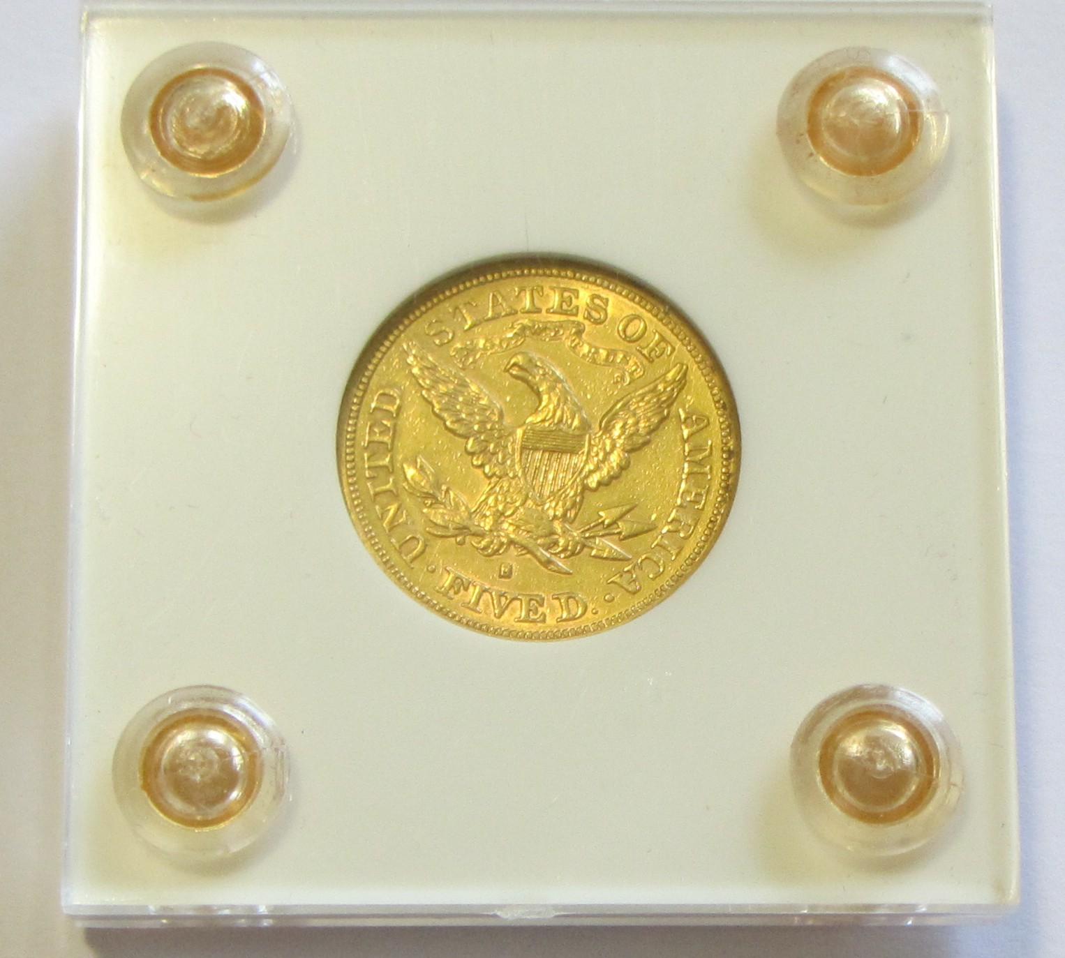 $5 1880-S GOLD HALF EAGLE HIGH GRADE