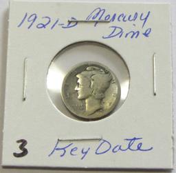 1921-D Mercury Dime - Key Date