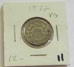 1872 SHIELD NICKEL