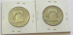 Lot of 2 - 1951-S & 1957-D Franklin Half Dollar