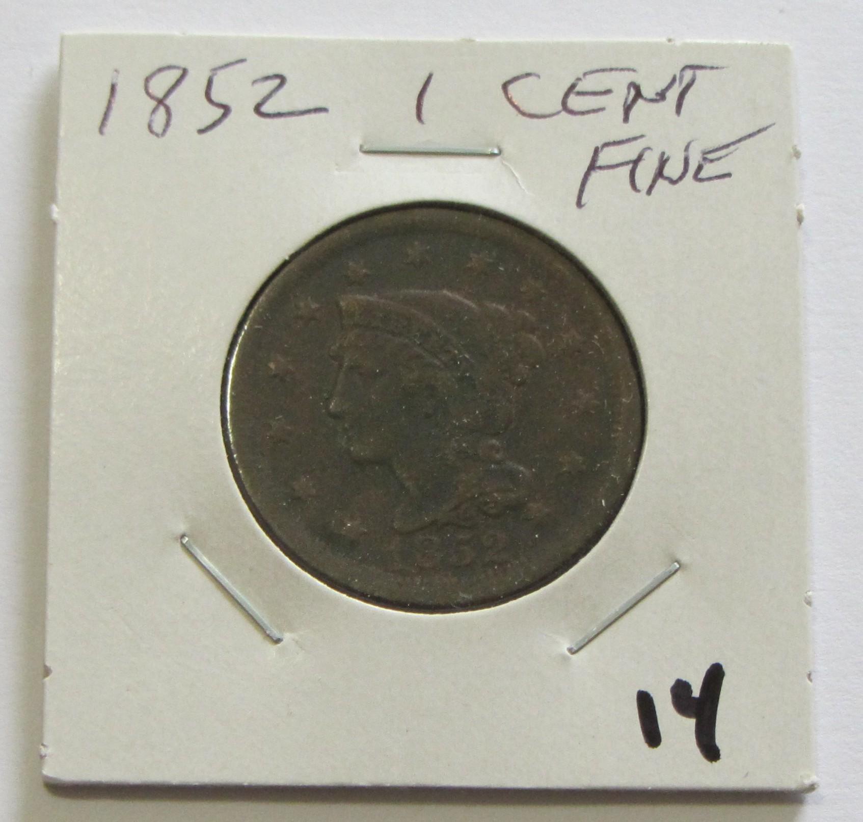 1852 LARGE CENT