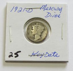 1921-D Mercury Dime - Key Date 