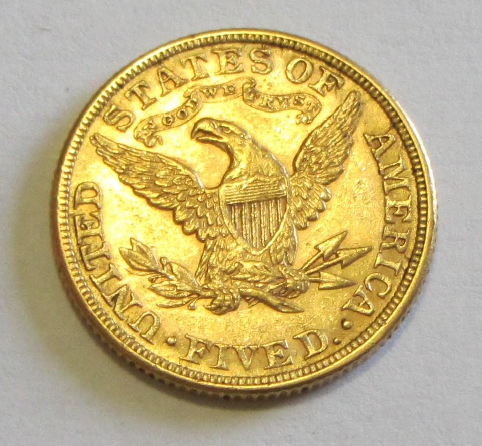 $5 1880 GOLD LIBERTY HALF EAGLE
