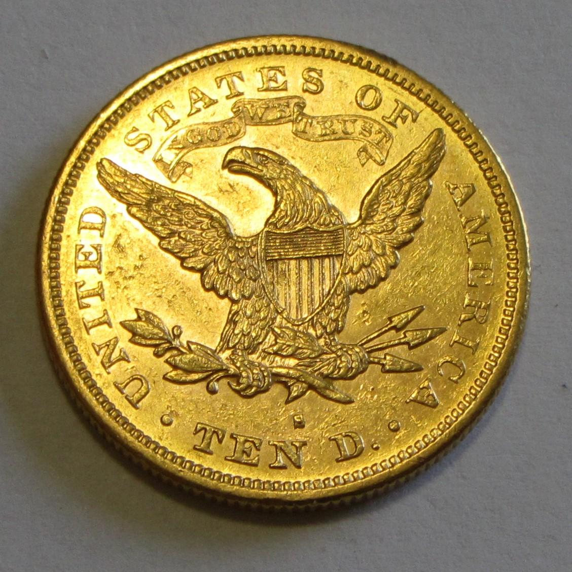 $10 GOLD EAGLE 1880-S HIGH GRADE