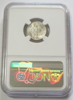 1938-D GEM MERCURY DIME NGC 65