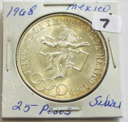 1968 SILVER MEXICO 25 SILVER PESOS