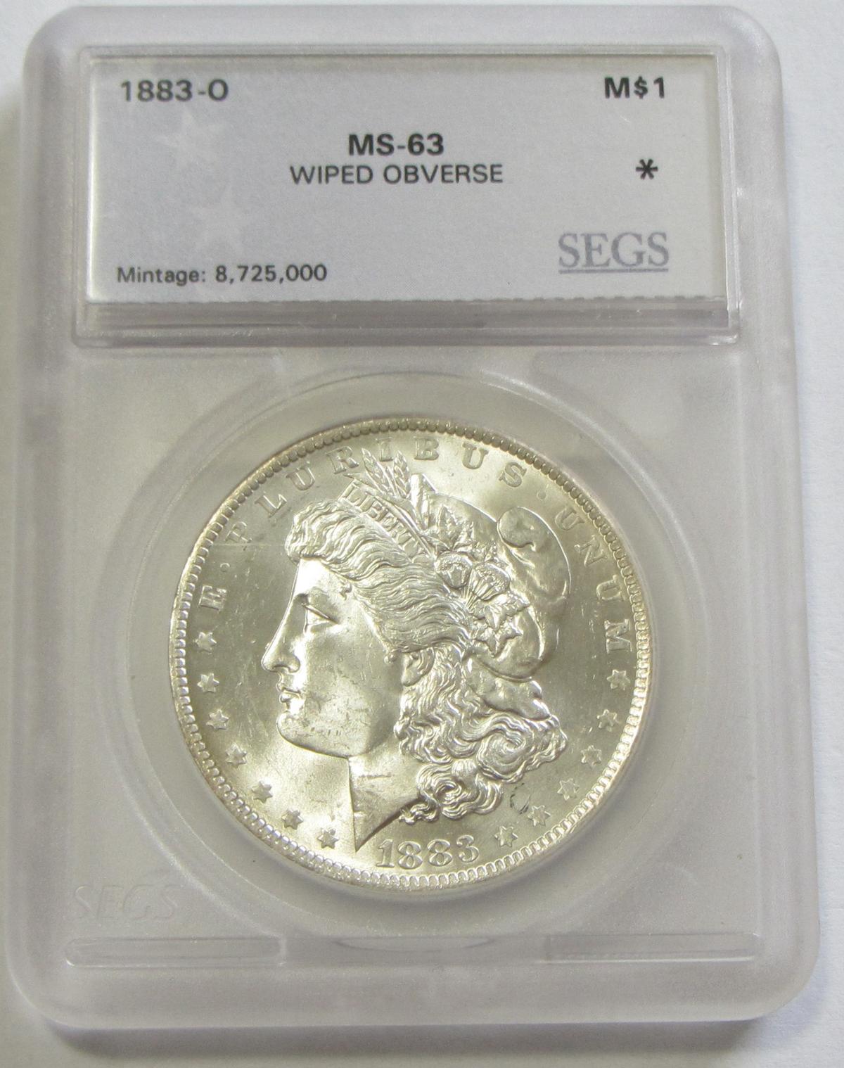 $1 1883-O MORGAN SEGS HOLDER