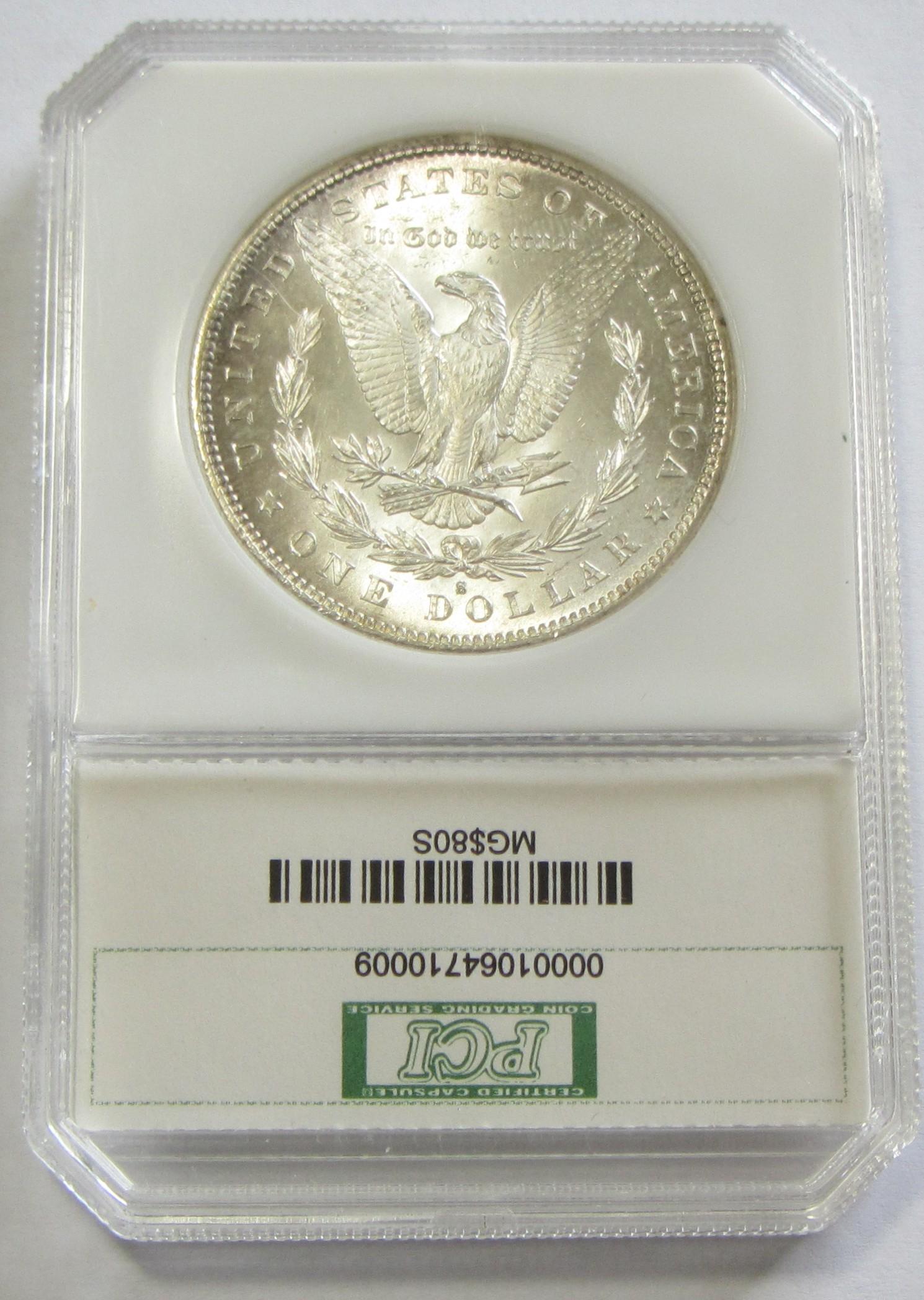 $1 1880-S GEM MORGAN SILVER DOLLAR