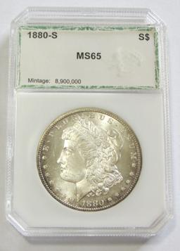 $1 1880-S GEM MORGAN SILVER DOLLAR