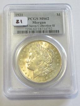 $1 1921 MORGAN PCGS 62