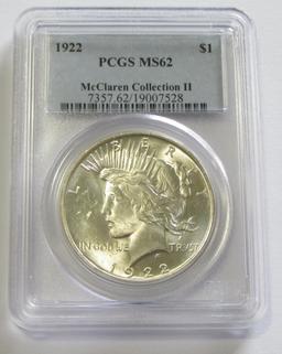 $1 1922 PEACE PCGS 62