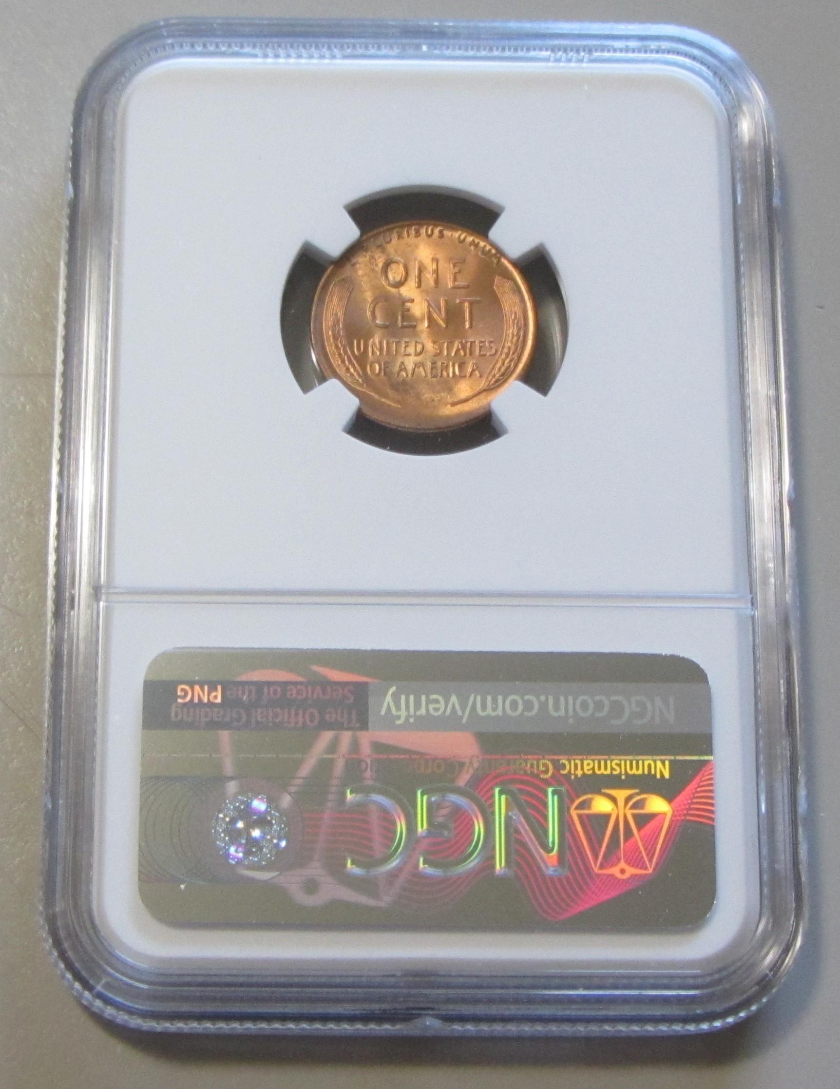1942-D WHEAT CENT RED NGC 66