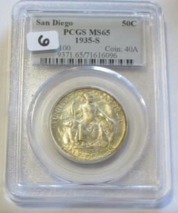 TOUGH SAN DIEGO 1935-S GEM COMMEMORATIVE PCGS MS 65