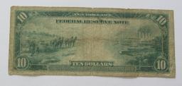 $10 1914 FEDERAL RESERVE NOTE KANSAS CITY LARGE SIZE