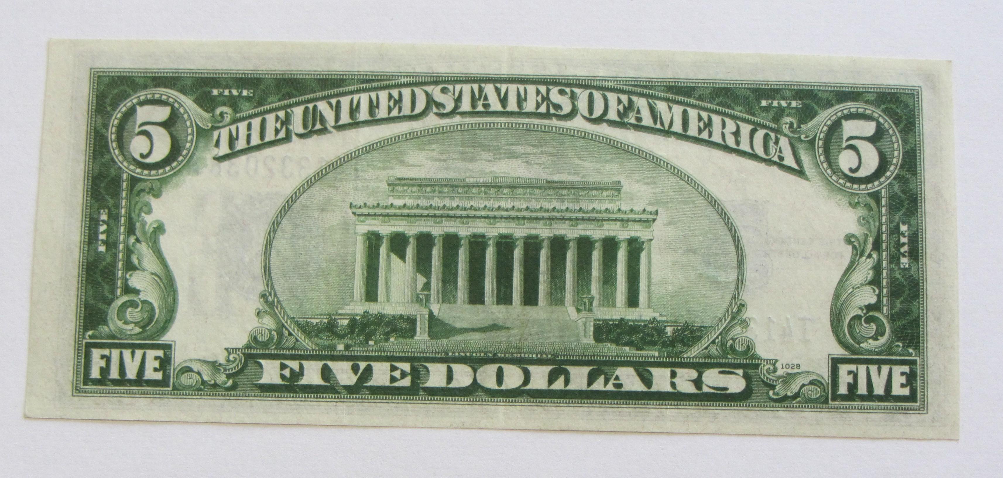 $5 SILVER CERTIFICATE 1934-A CRISP YOU CAN SEE EMBOSSING IN THE PICTURE