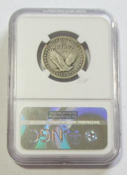 1917 TYPE 1 STANDING LIBERTY QUARTER NGC FINE 12