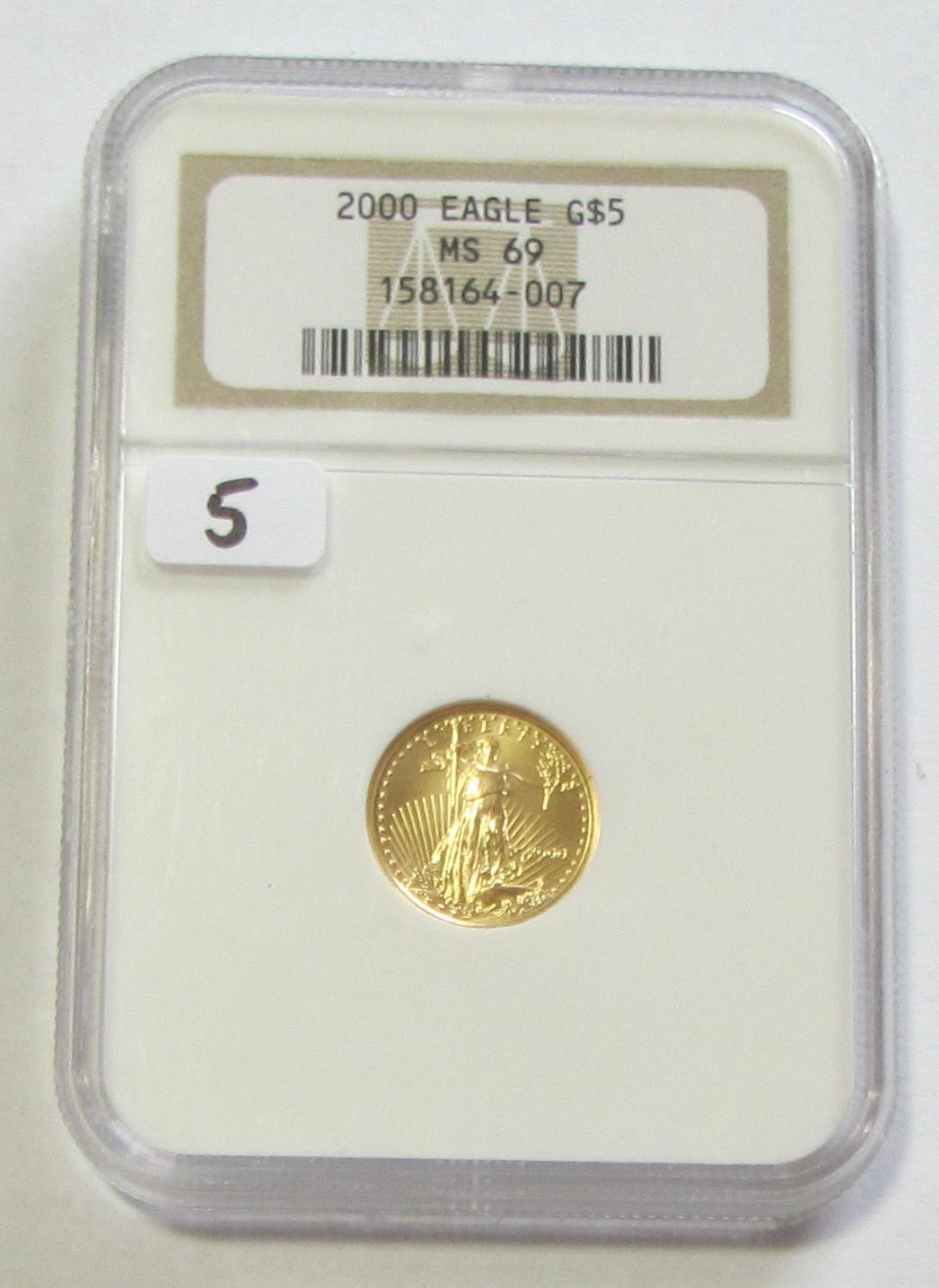 2000 $5 GOLD LIBERTY EAGLE NGC MS 69