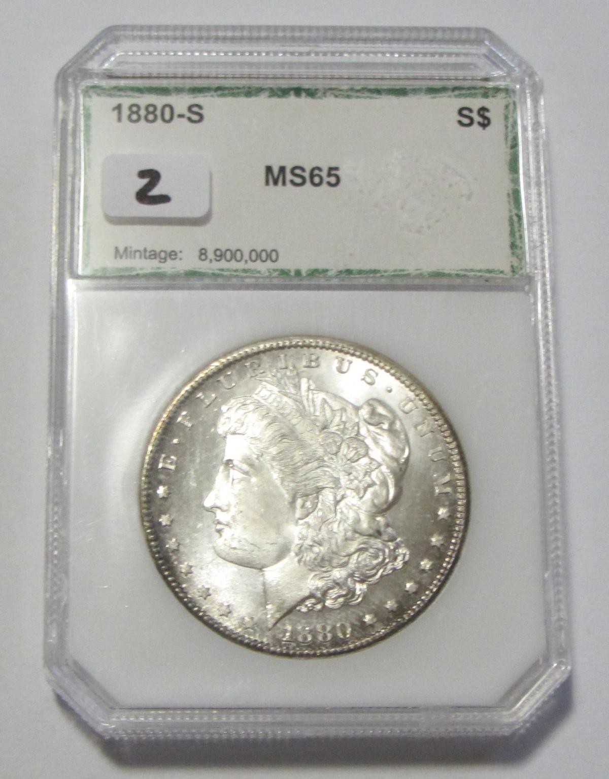 $1 GEM 1880-S MORGAN VERY SHARP EYE APPEAL