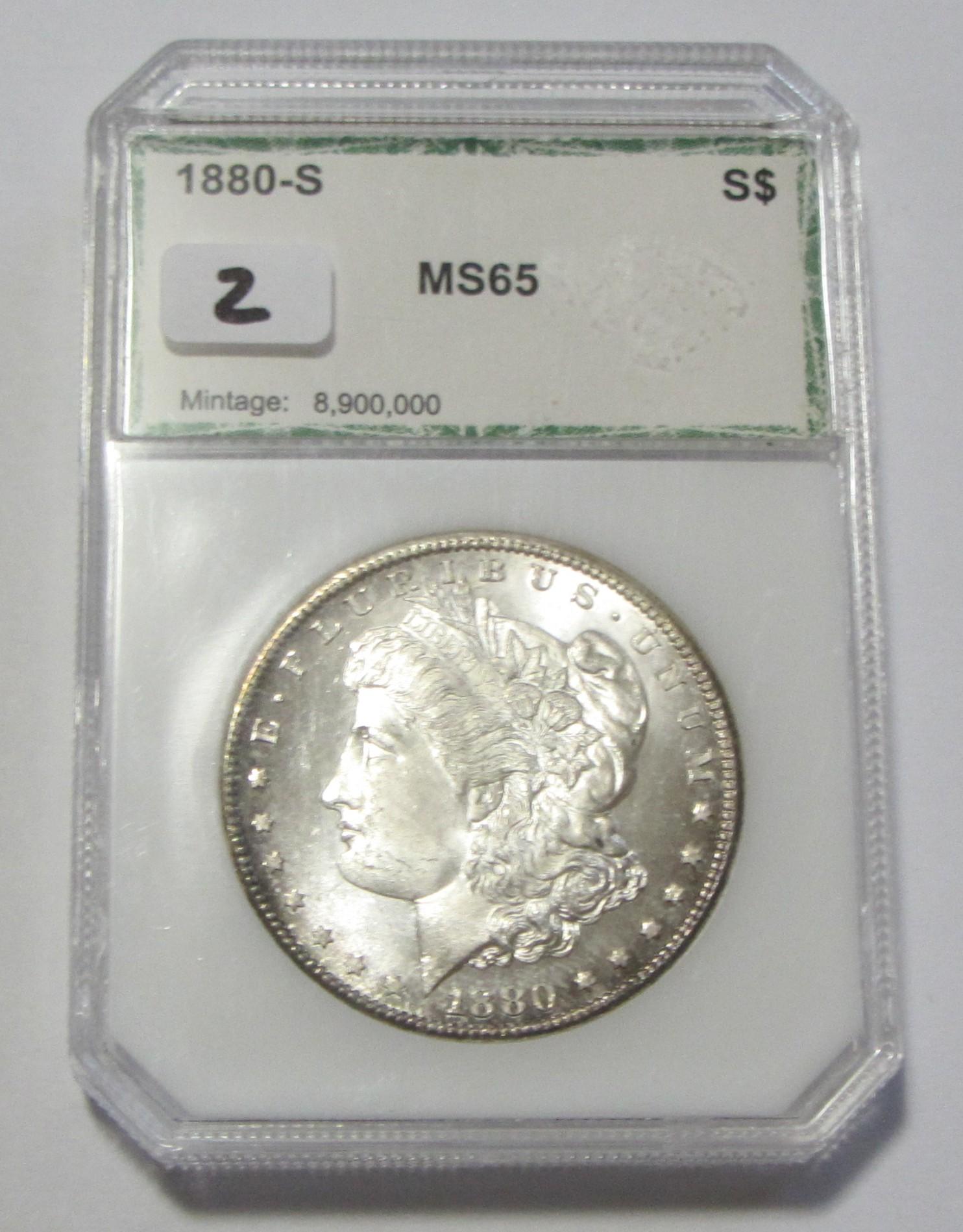 $1 GEM 1880-S MORGAN VERY SHARP EYE APPEAL