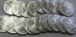 ROLL OF SILVER EAGLES BU 20 COINS TOTAL DATED 2011 PICTURE IS A STOCK PHOTO