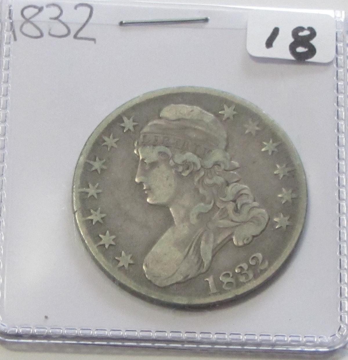 1832 CAPPED BUST HALF VERY PLEASING