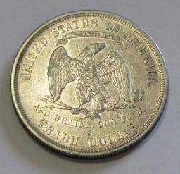 HIGH GRADE $1 1877-S TRADE SILVER DOLLAR SUPER EYE APPEAL