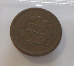 1850 LARGE BRAIDED HAIR CENT