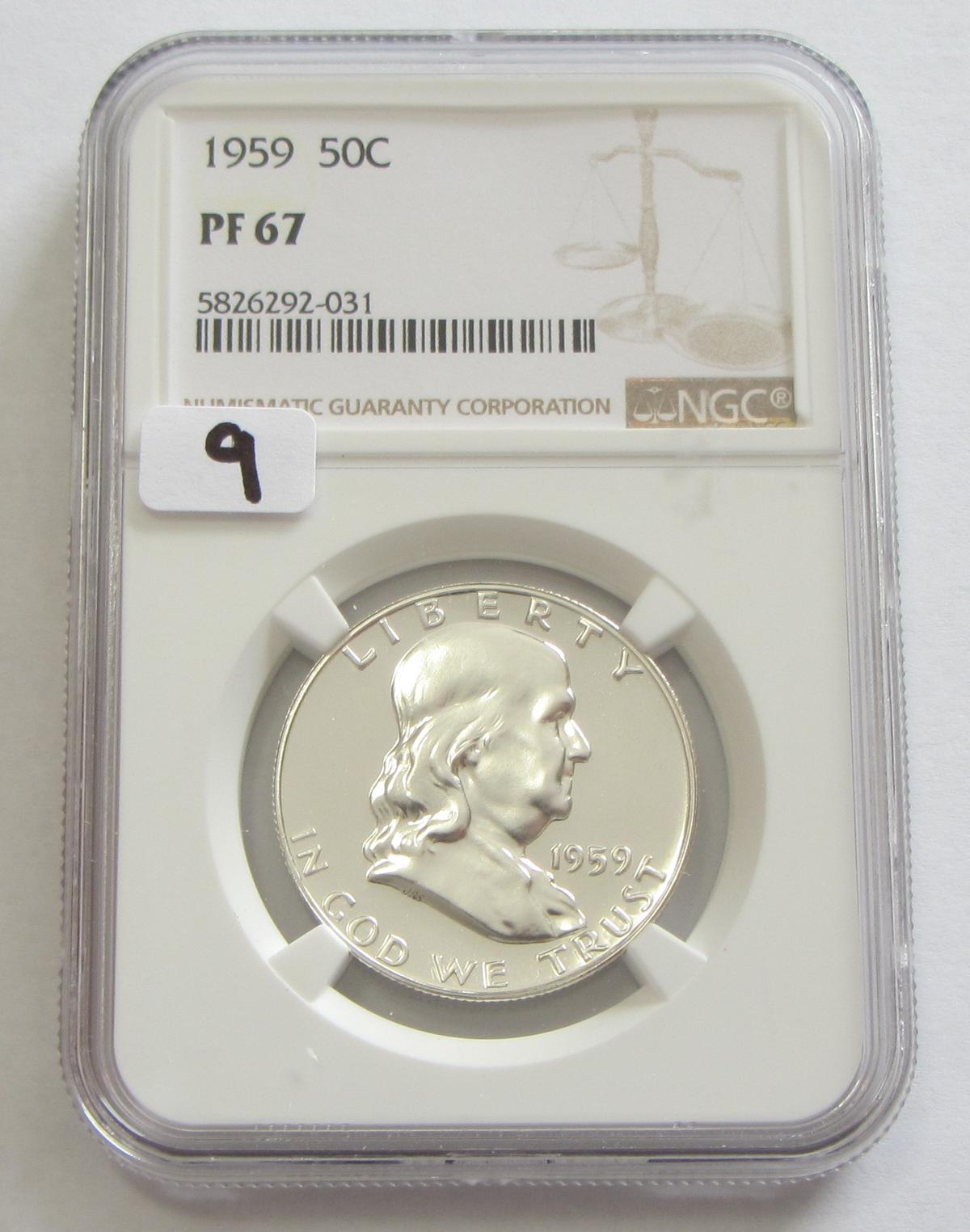 1959 PROOF FRANKLIN NGC 67