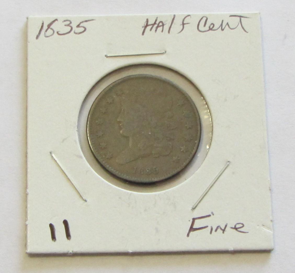 1835 HALF CENT CLASSIC HEAD