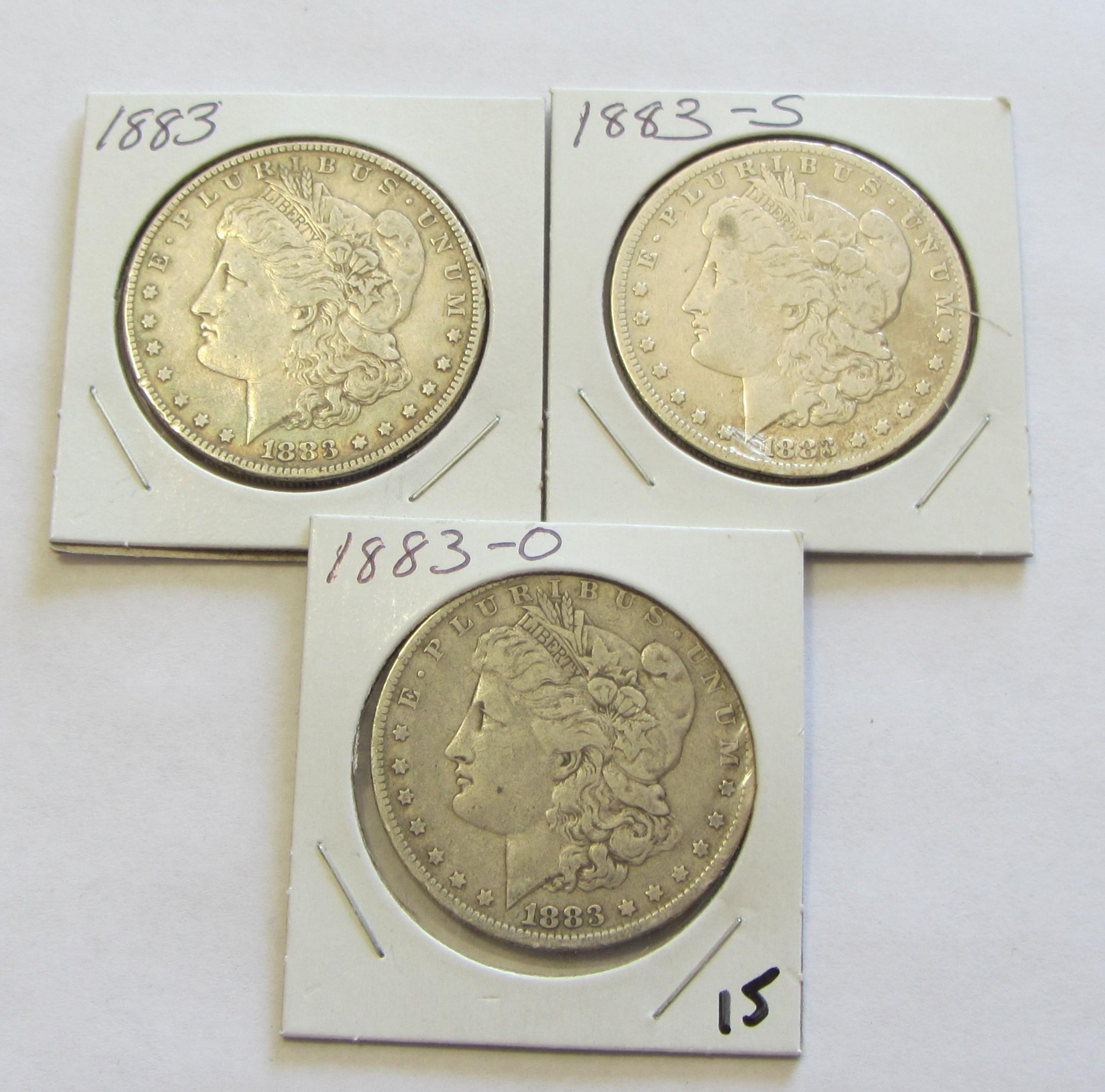 $1 MORGANS 1883 1883-S 1883-O